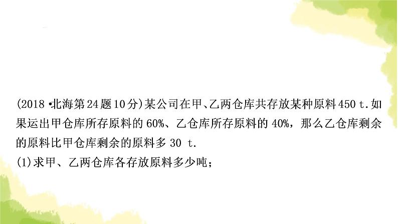 中考数学复习重难点突破八一次函数的实际应用教学课件07