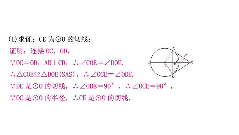 中考数学复习重难点突破十二与圆有关的综合题类型一与全等三角形有关教学课件04