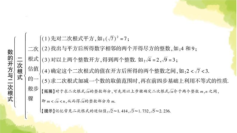 中考数学复习第一章数与式第二节数的开方与二次根式教学课件第6页