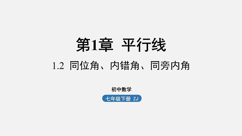 浙教版七年级数学下册课件 1.2 同位角、内错角、同旁内角第1页