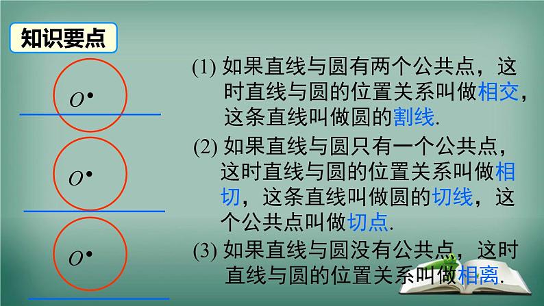 沪科版数学九年级下册 24.4 第1课时 直线与圆的位置关系 课件05