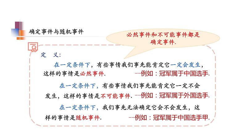 苏科版八年级数学下册教学课件8.1 确定事件与随机事件 苏科版八年级数学下册教学课件第7页