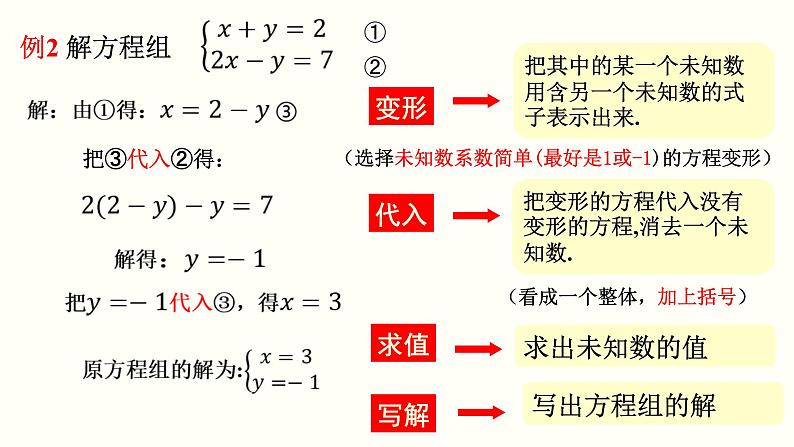 8.2代入消元法——解二元一次方程组课件2022-2023学年人教版七年级下册数学第8页