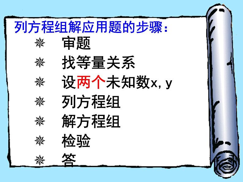 8.3实际问题与二元一次方程组（1）课件　　2022—2023学年人教版数学七年级下册第4页