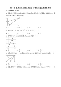 初中数学北师大版九年级下册第一章 直角三角形的边角关系1 锐角三角函数巩固练习