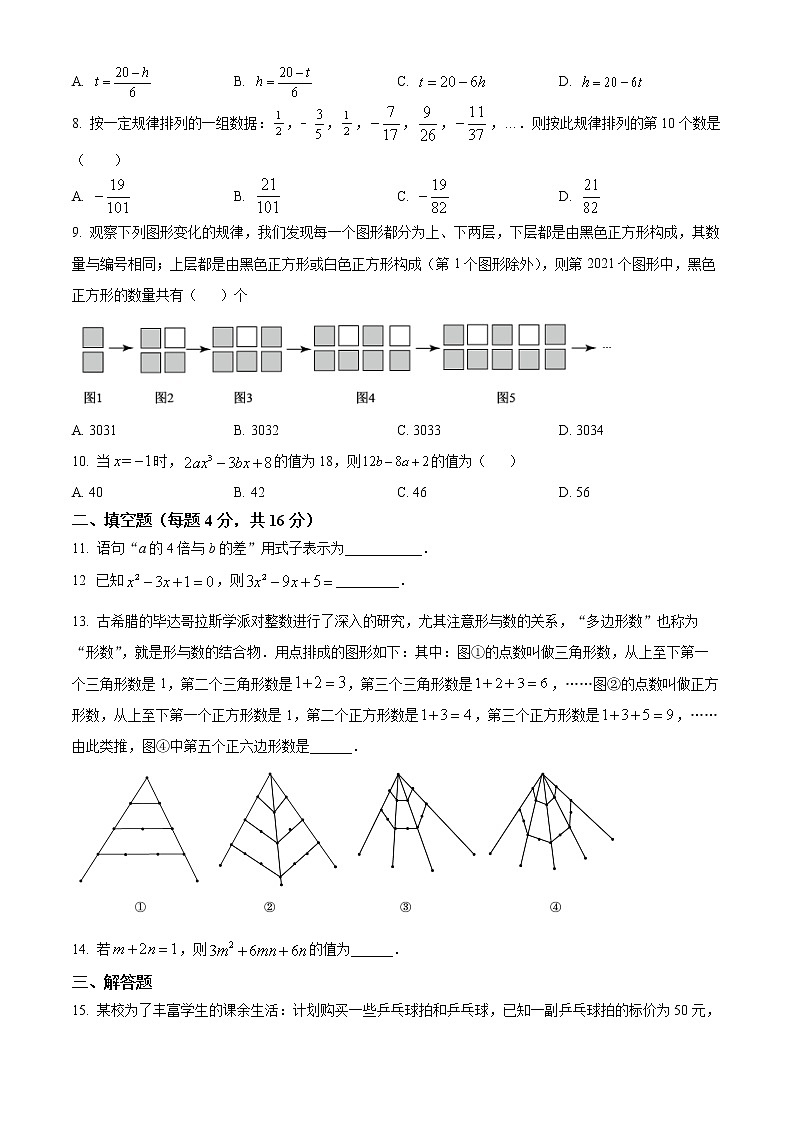 安徽省阜阳市临泉陈集中学2022-2023学年七年级上学期数学期末质量检测（含答案）02