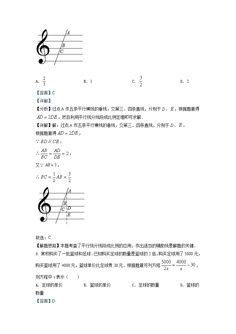 2022年浙江省丽水市中考数学真题（教师版）03