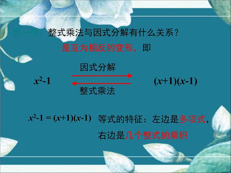 冀教版数学七年级下册 11.1 因式分解 课件07