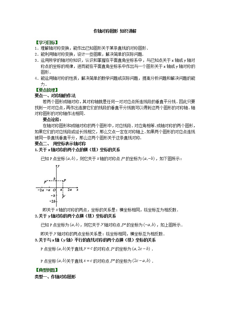 轴对称图形--知识点整第1页