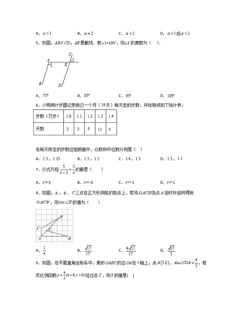 【中考数学】2022-2023学年海南省陵水县专项提升仿真训练卷（无答案）第2页