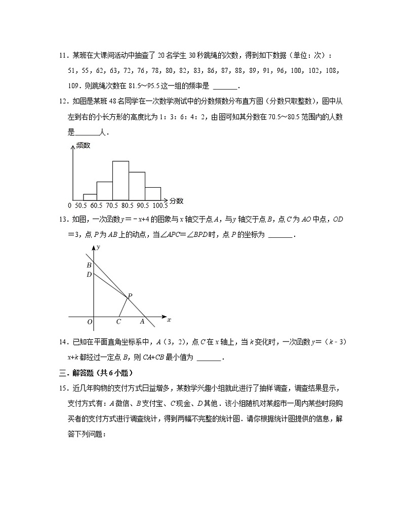 2022-2023学年江苏省南京市八年级下册数学第三周测卷（含解析）第3页