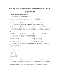 广东省揭阳市普宁二中实验学校2022-2023学年下学期八年级第一次月考数学试卷(含答案)