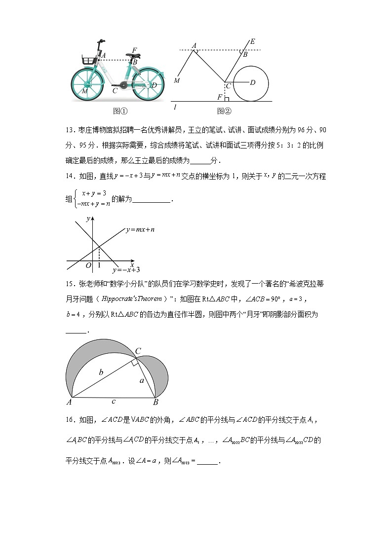 山东省枣庄市薛城区2022-2023学年八年级上学期期末数学试题（含详细答案）第3页