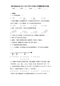 四川省自贡市2022-2023学年七年级上学期期末数学试题（含详细答案）