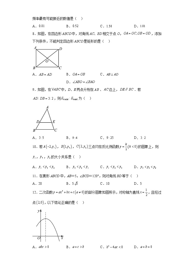 云南省文山壮族苗族自治州2022-2023学年九年级上学期期末数学试题（含详细答案）第2页