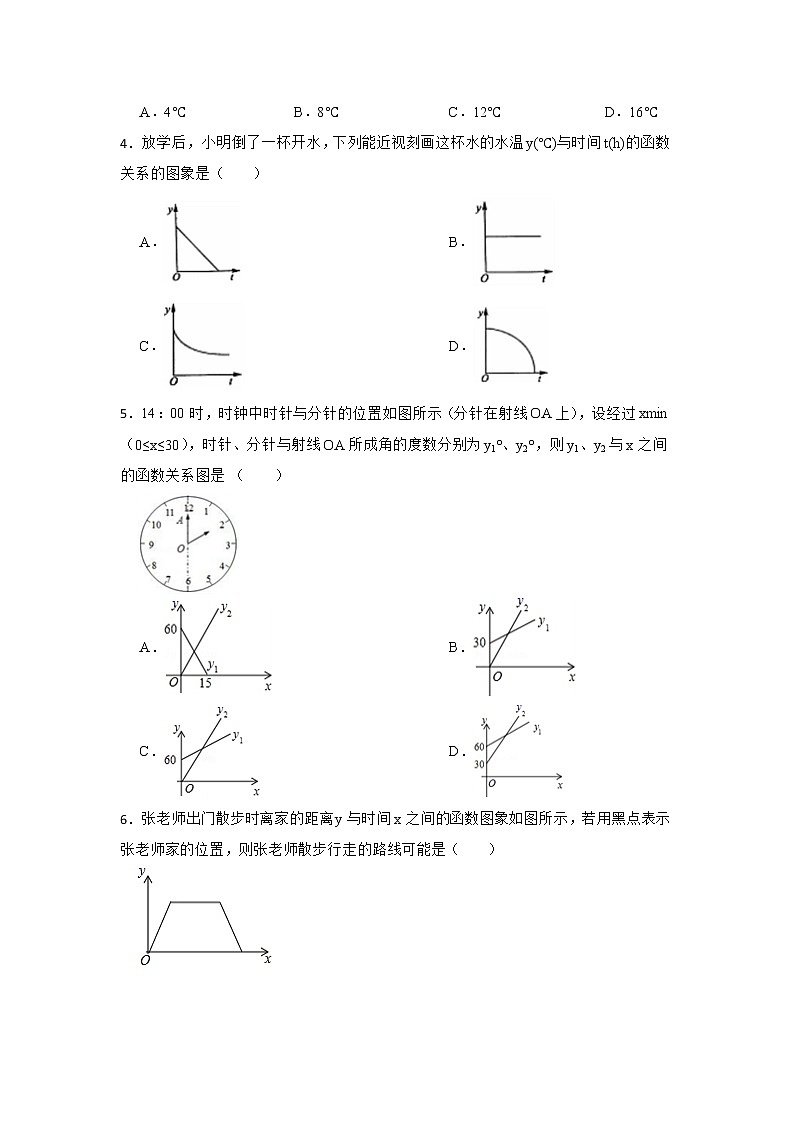 17.2.2 函数的图象 华东师大版数学八年级下册同步练习(含答案)02