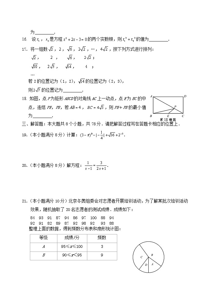 2022年四川省眉山市中考数学真题（word版，含答案）03
