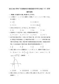 2022-2023学年广东省梅州市丰顺县颍川中学九年级（下）开学数学试卷(解析版)