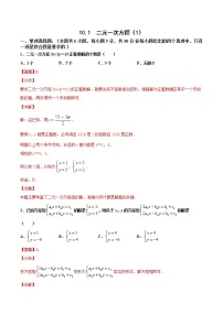 数学七年级下册10.1 二元一次方程练习题