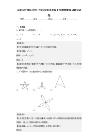 天津市红桥区2022-2023学年九年级上学期期末练习数学试题（含答案）