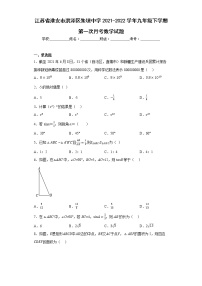 江苏省淮安市洪泽区朱坝中学2021-2022学年九年级下学期第一次月考数学试题（含详细答案）