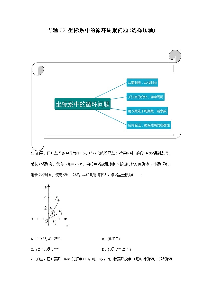 中考数学二轮复习培优专题02 坐标系中的循环周期问题（选择压轴）（2份打包，教师版+原卷版）01
