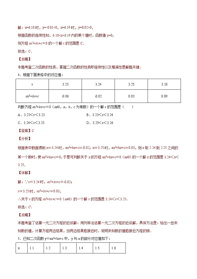 北师大版数学九下课后专项训练 专训2.5.2 二次函数与方程、不等式问题 （含答案解析）第3页