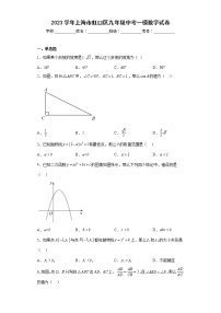 2023学年上海市虹口区九年级中考一模数学试卷（含答案）