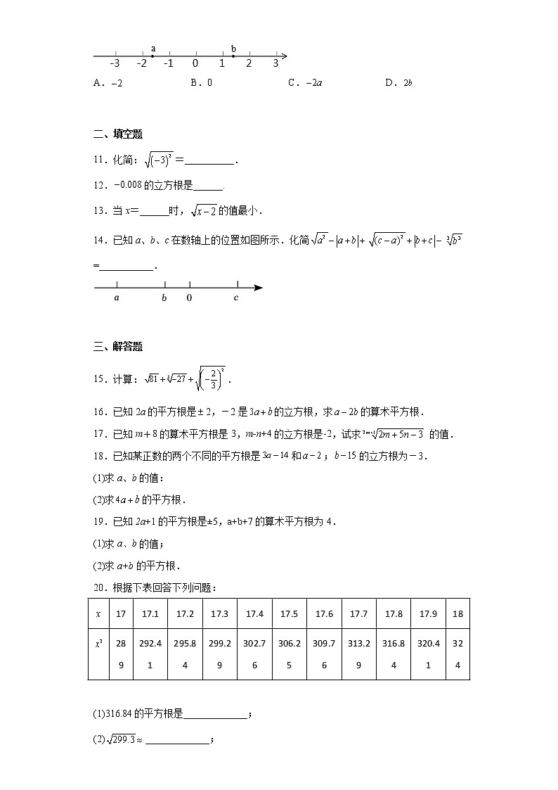 安徽省合肥市长丰县造甲中学2022-2023学年七年级下学期数学第一次教学质量检测试卷（含答案）第2页