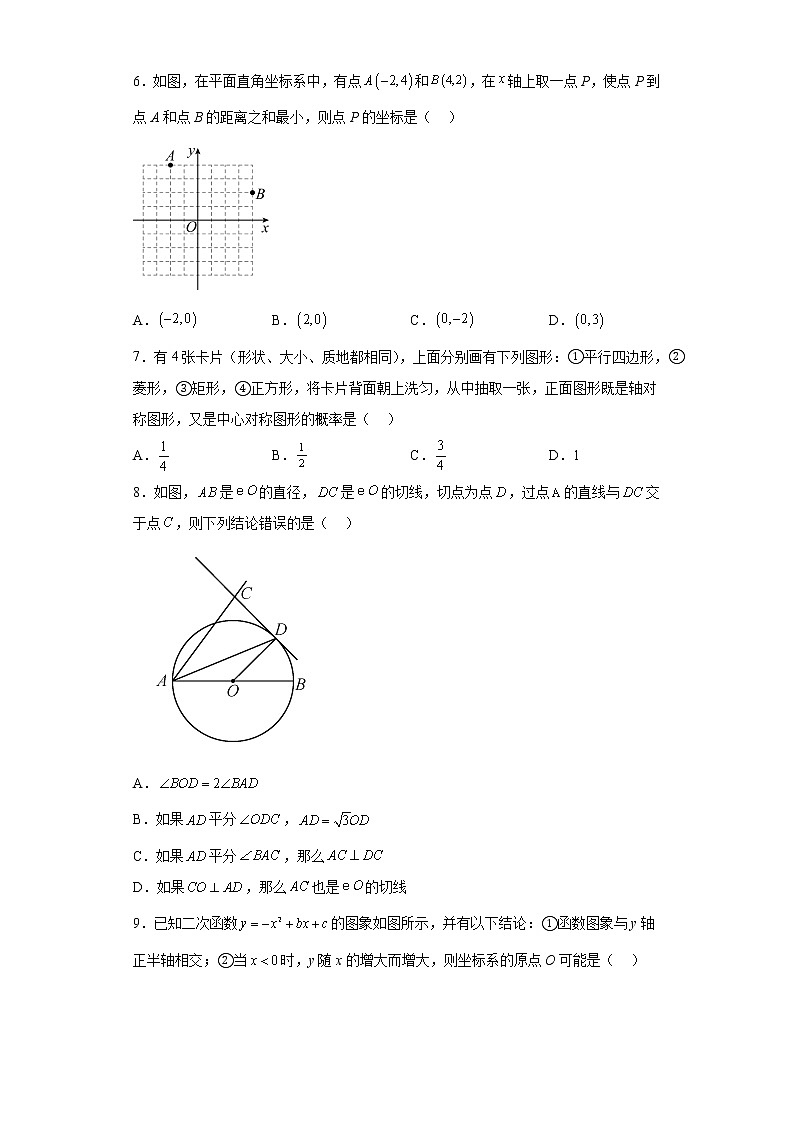 安徽省滁州市定远县第一初级中学2022-2023学年九年级下学期3月摸底检测（含答案）第2页