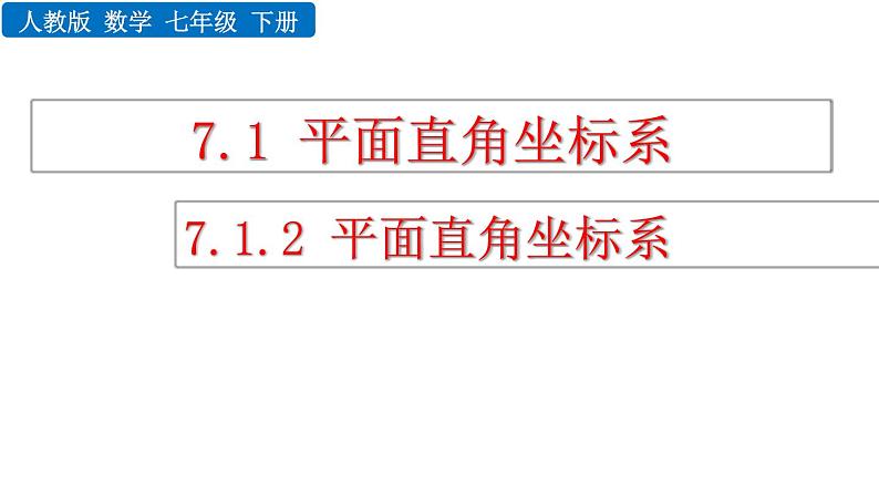 人教版七年级数学下册--7.1.2 平面直角坐标系（精品课件）01