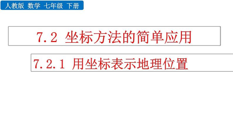 人教版七年级数学下册--7.2.1 用坐标表示地理位置（精品课件）01