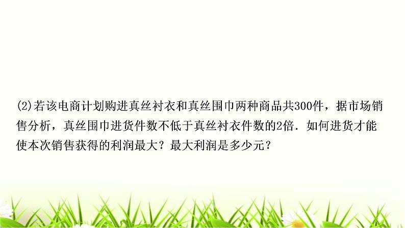 中考数学复习专项训练二类型二函数与方程(组)、不等式结合的实际应用作业课件04