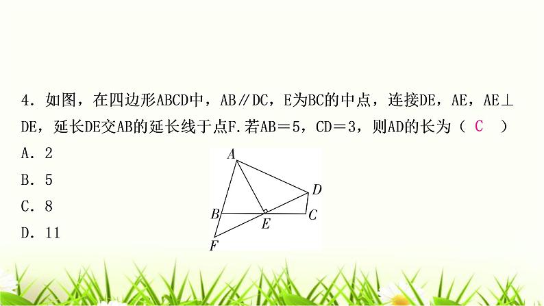 中考数学复习方法技巧突破(四)全等三角形之六大模型作业课件第5页