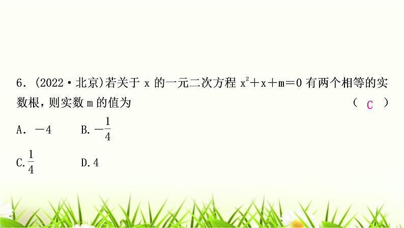 中考数学复习第二章方程(组)与不等式(组)第二节一元二次方程及其应用作业课件07