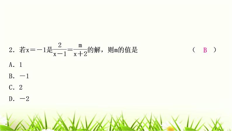 中考数学复习第二章方程(组)与不等式(组)第三节分式方程及其应用作业课件03