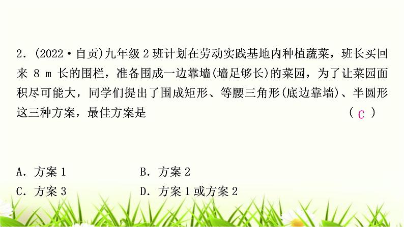 中考数学复习第三章函数第八节二次函数的实际应用作业课件03