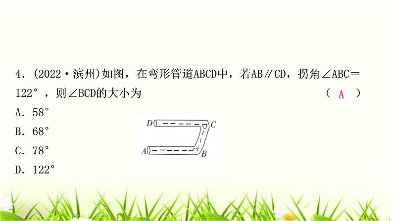 中考数学复习第四章三角形第一节几何初步及相交线与平行线作业课件04