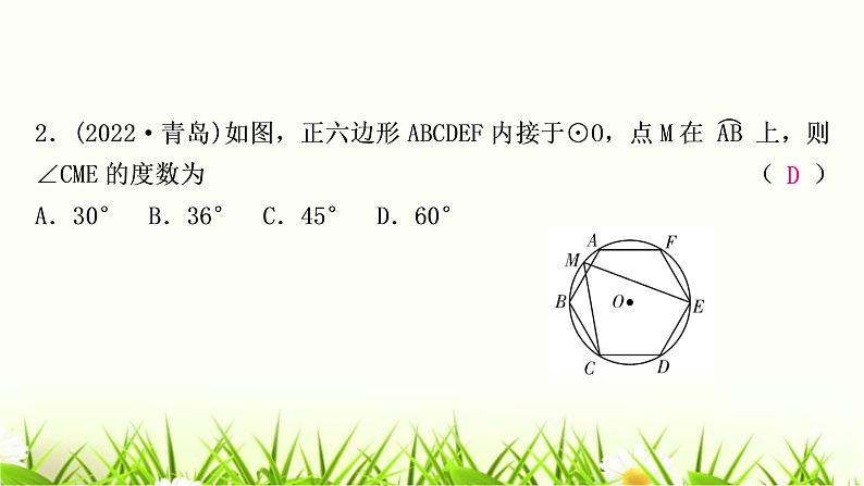 中考数学复习第六章圆第三节与圆有关的计算作业课件第3页