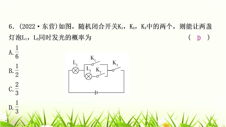 中考数学复习第八章统计与概率第二节概率作业课件07