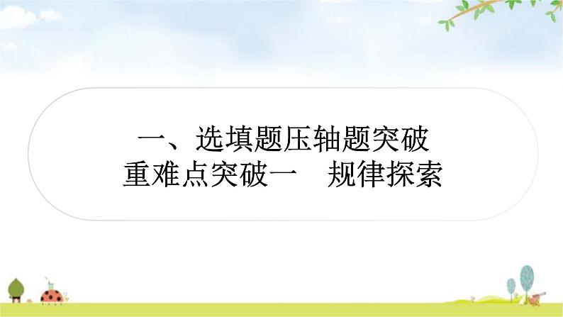 中考数学复习重难点突破一类型一：数式规律教学课件第1页