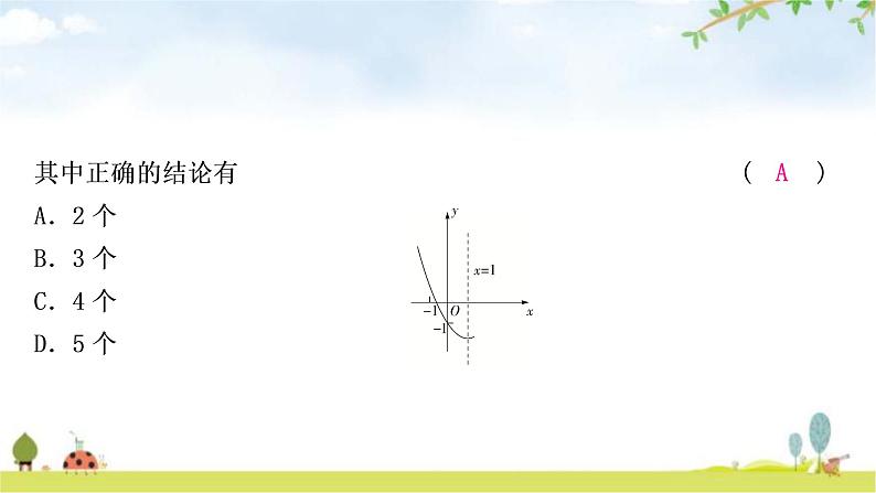 中考数学复习重难点突破二类型一：二次函数的图象与性质多结论判断题教学课件04