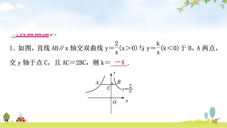 中考数学复习重难点突破四反比例函数与几何综合的选填题教学课件07