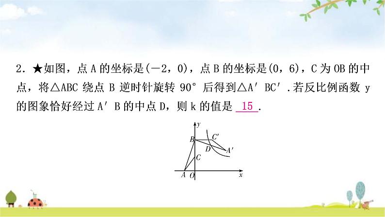 中考数学复习重难点突破四反比例函数与几何综合的选填题教学课件08