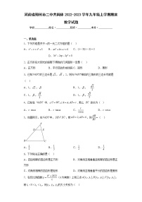 河南省郑州市二中共同体2022-2023学年九年级上学期期末数学试题（含答案）