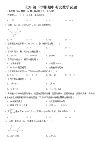 云南省楚雄州地区2023年七年级下学期期中数学试题【含答案】