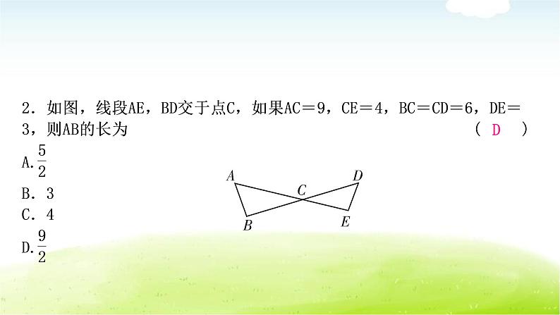 中考数学复习方法技巧突破(五)相似三角形之五大模型教学课件07