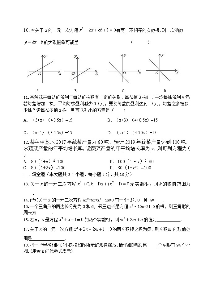 泰山区泰山实验中学2023年八年级第二学期第八章一元二次方程单元测试题和答案02