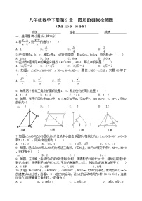 泰山区泰山实验中学2023年八年级第二学期第九章图形的相似单元检测题和答案