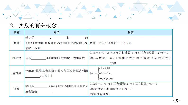 中考总复习数学 第一章  第 1 讲  实数（1）课件06